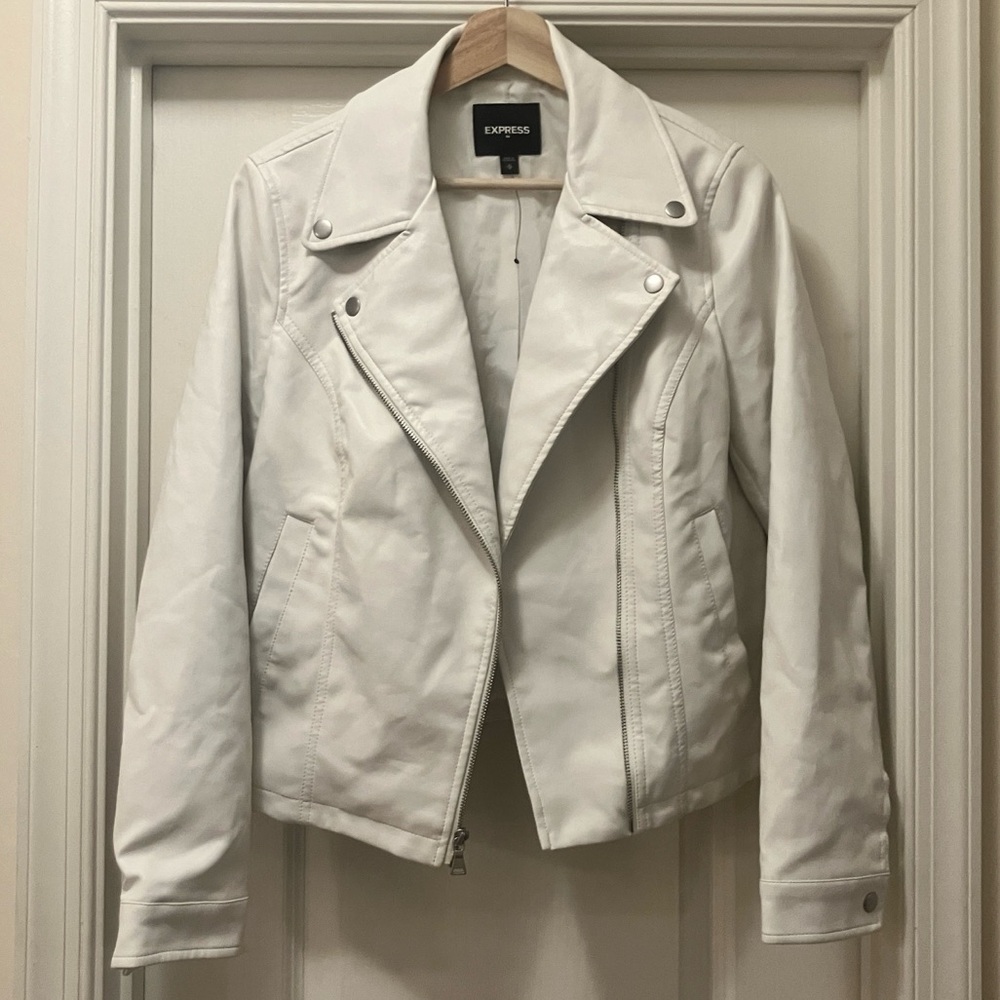 express white moto jacket
